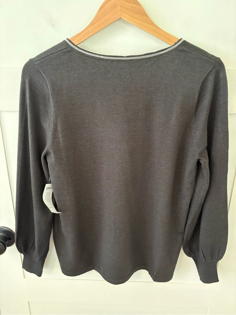 Chico's Caviar Lenzing/Cashmere Balloon Sleeve Sweater. Size Medium/Chico’s 1.
